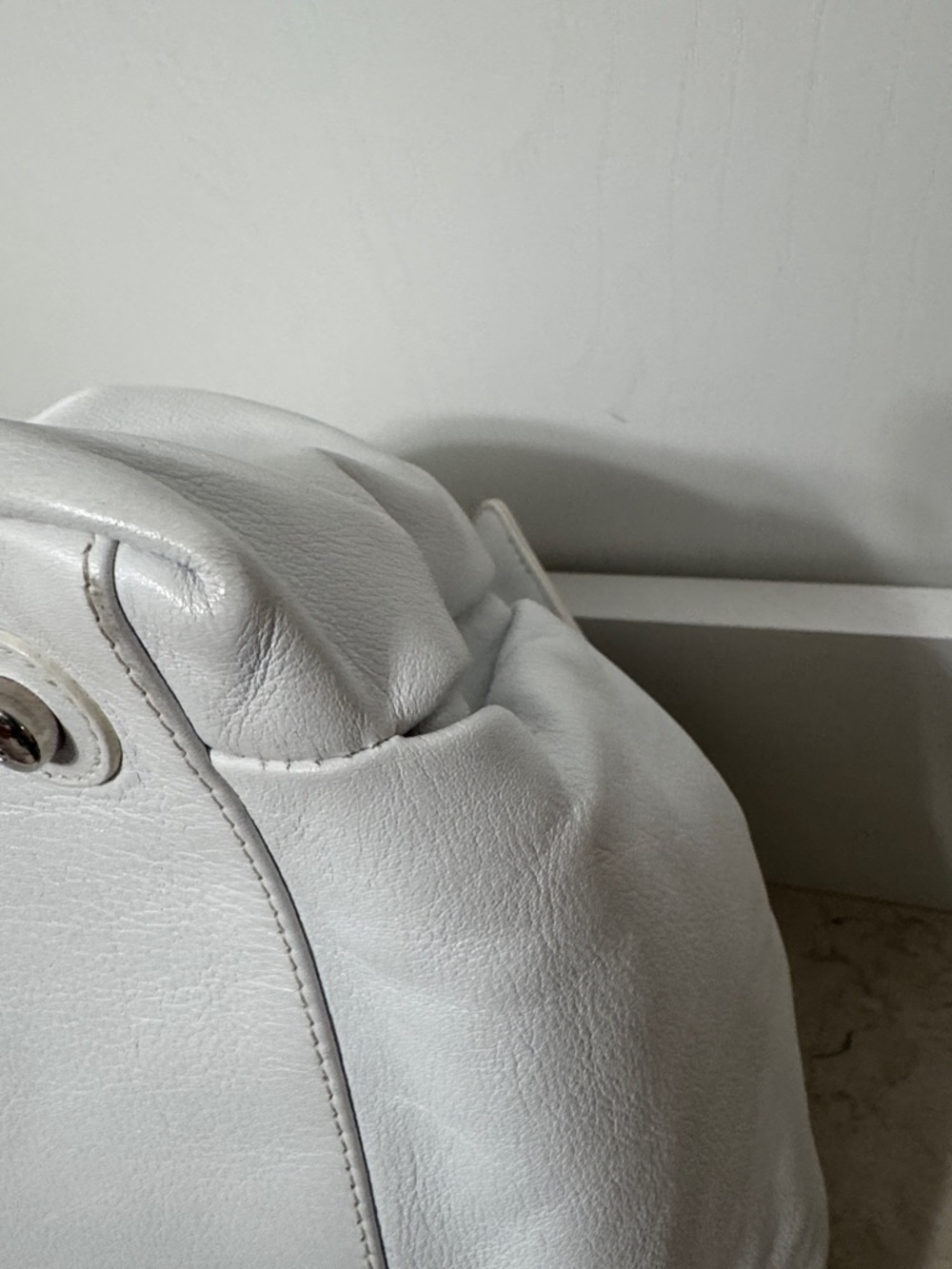 Dior La Trente Leather rufffle Shoulder Bag w/ silver Chain Handles w COA in EUC - Picture 10 of 17